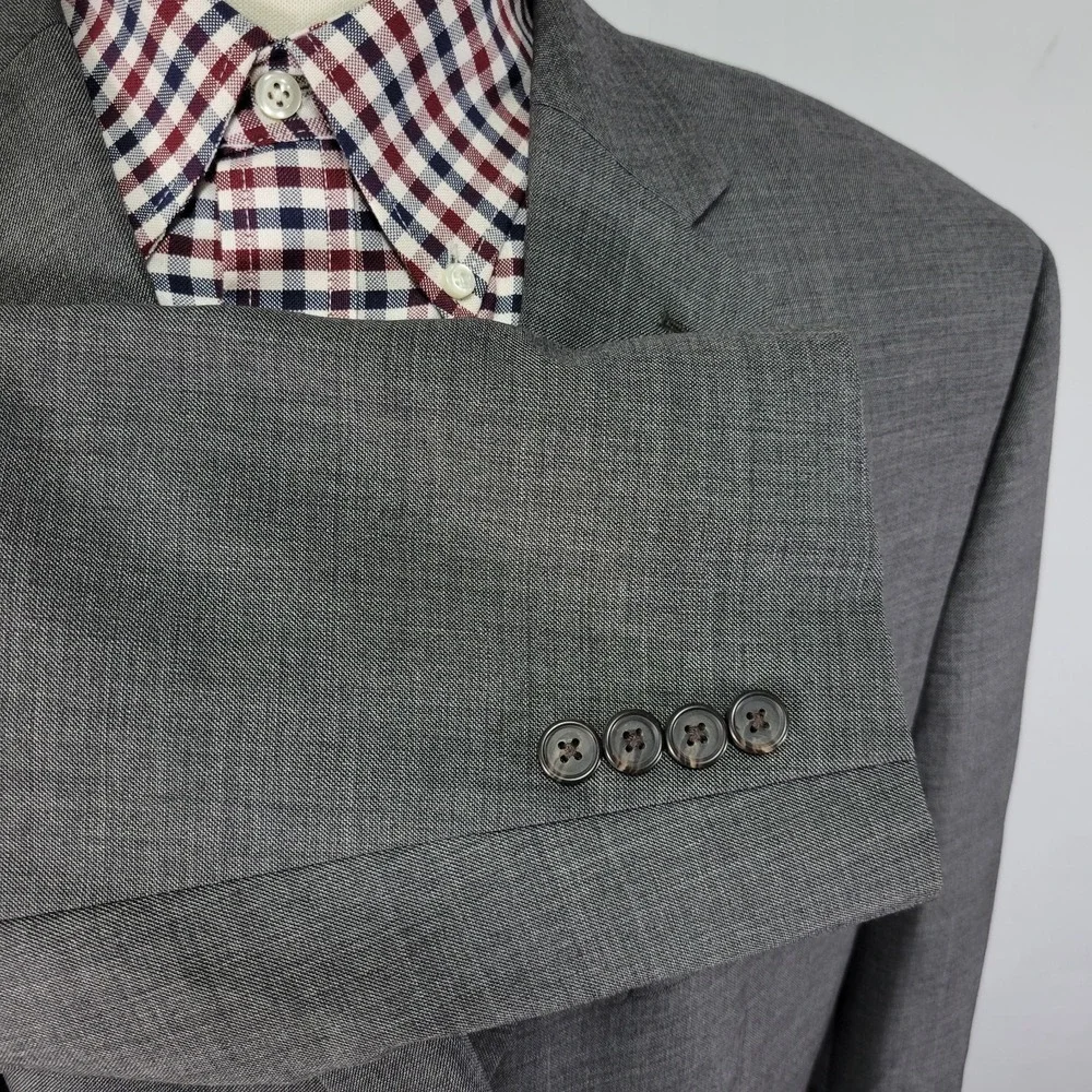 Lauren Ralph Lauren Men's Sport Coat Blazer Two Button Gray Sharkskin‎ Wool 50R